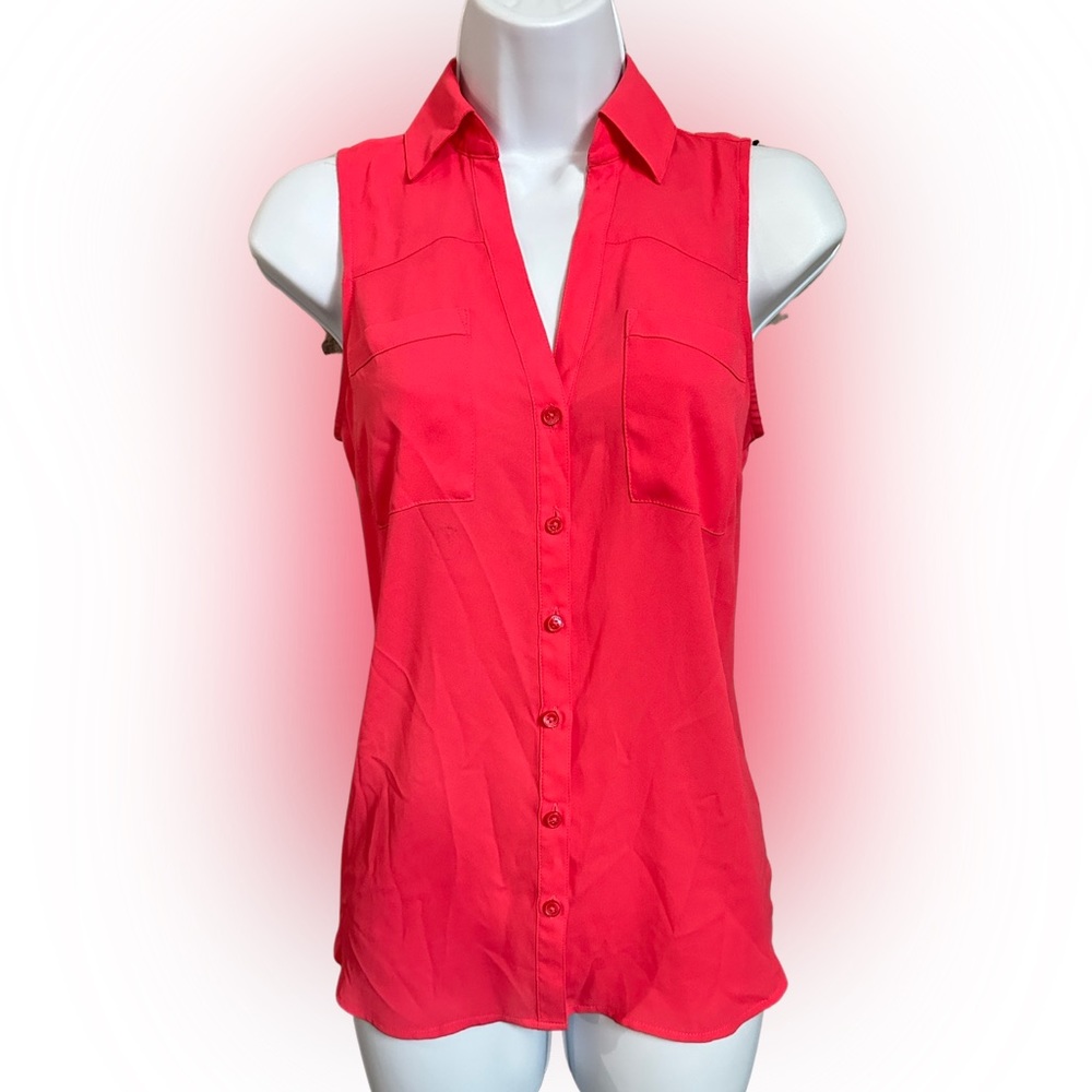 Express button down sleeveless shirt